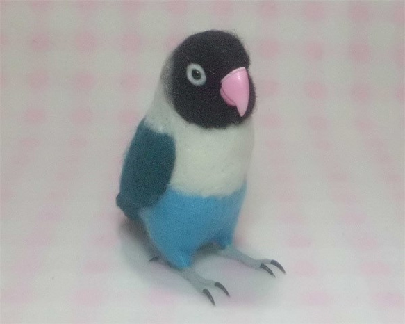 リアルサイズ ボタンインコ ブルボ ブルーボタンインコ 羊毛フェルト