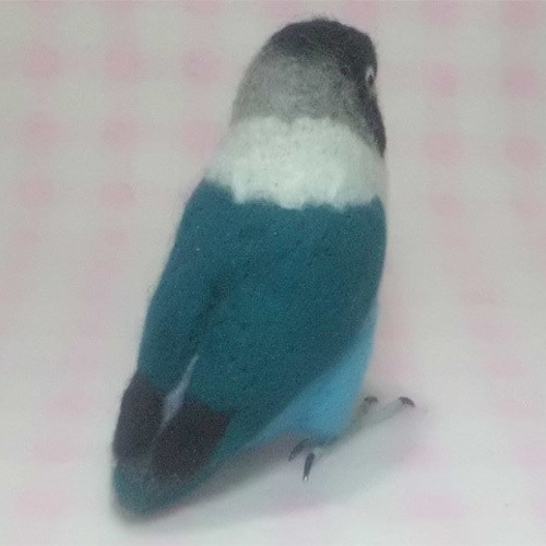 ボタンインコ（ブルー）【#羊毛フェルト #インコ #ハンドメイド