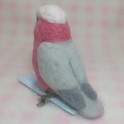 モモイロインコ miniマグネット/ブローチどちらか選択 足有に