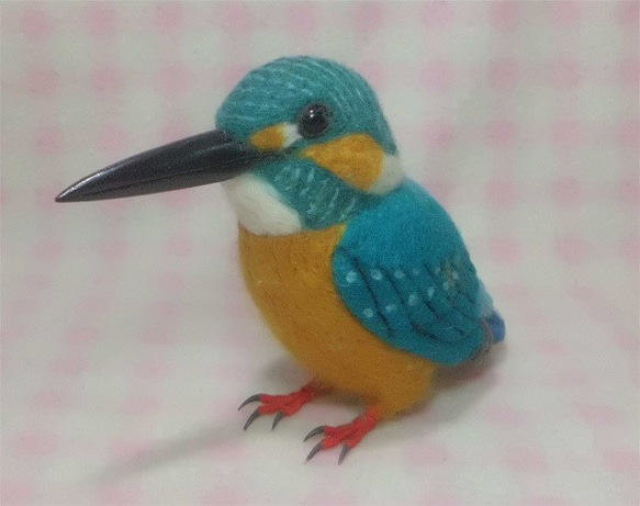 リアルサイズ♪ カワセミ 羊毛の野鳥 水辺の青い宝石 羊毛