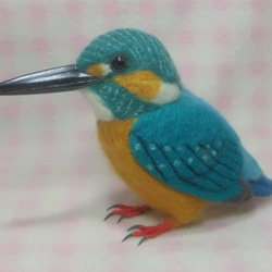 ***現實大小♪　（翡翠 ）common kingfisher ☆羊毛氈*** 第3張的照片