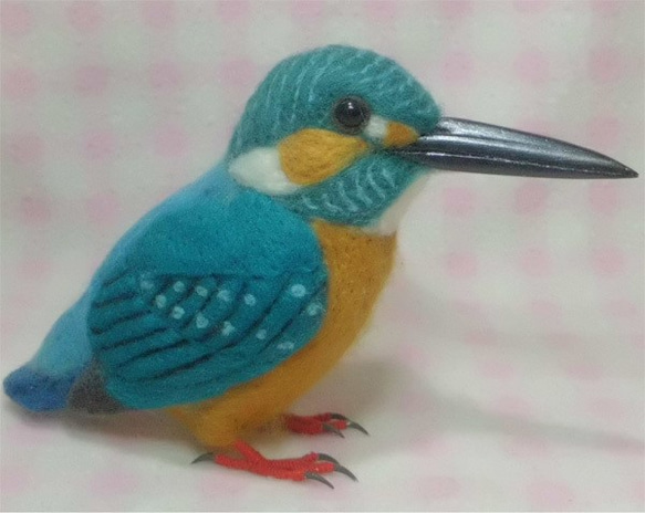 ***現實大小♪　（翡翠 ）common kingfisher ☆羊毛氈*** 第4張的照片