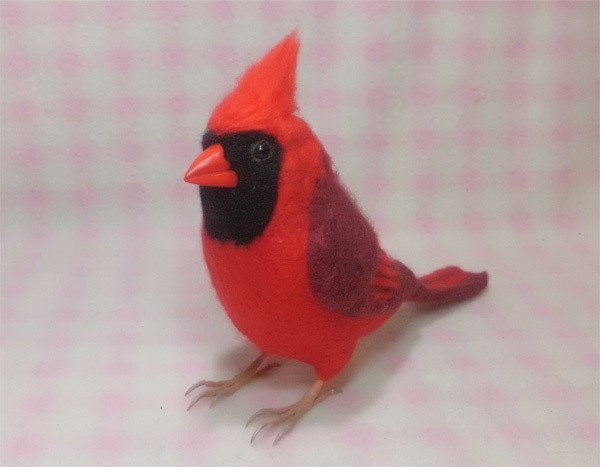 鳥 動物 ヴィンテージ ステンドグラス 二羽のショウジョウコウカンチョウ レア