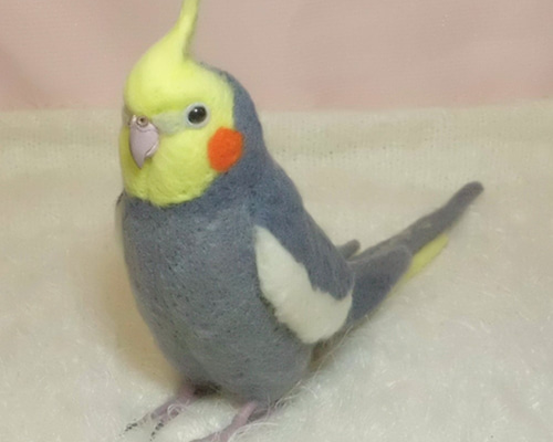 ライフサイズ オカメインコ ノーマル♂ 羊毛フェルト 受注作成