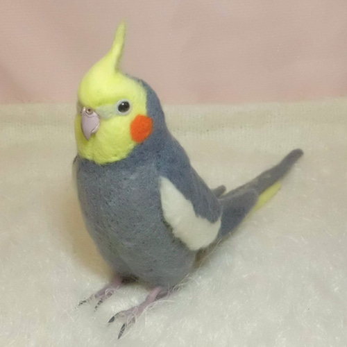 ライフサイズ オカメインコ ノーマル♂ 羊毛フェルト 受注作成