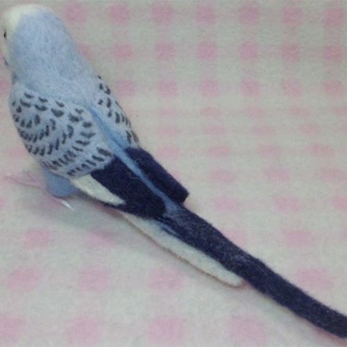 セキセイインコ ライラックオパ－リン リアル♪ ほぼライフサイズ 羊毛
