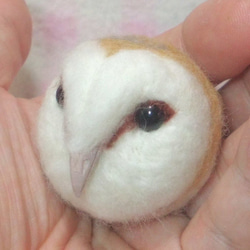 ☆メンフクロウ☆マグネット/ブローチ どちらか選択 受注作成　羊毛フェルト　野鳥　猛禽類　工房小鳥屋さん 2枚目の画像