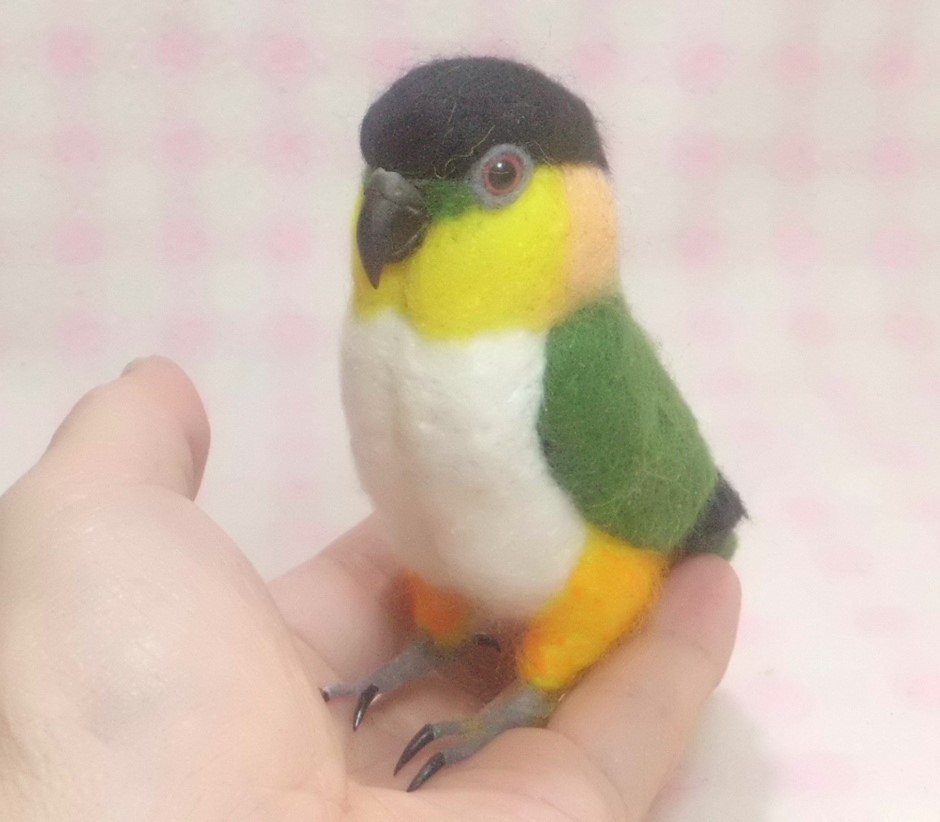 ズグロシロハラインコ mini♪☆足付タイプ(付属金具無し） 羊毛