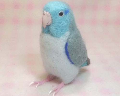 羊毛フェルト お花畑と大きなひまわりにマメルリハちゃん 夏飾り インコ 0_78c98ef2a4dc6a85f1b7c56e425a