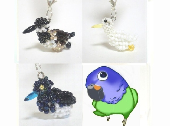 Little beaded bird 3-way strap・加拿大雁・鸭子・凤头潜鸭 　一只鸟1100日元 第2張的照片