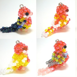 Little beaded bird 3-way strap 　東方玫瑰鸚鵡（普通・紅色・黃色・肉桂红色 ） 第3張的照片