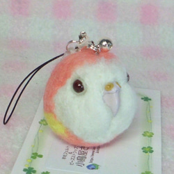 ライフサイズ♪ セキセイインコ アルビノ（濃い赤目） 羊毛