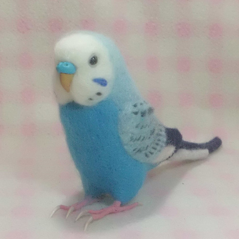 【Creema限定 福袋】セキセイインコ  3点セット  小鳥グッズ内容：羊毛インコ・ブローチ・ストラップ★受注作成品