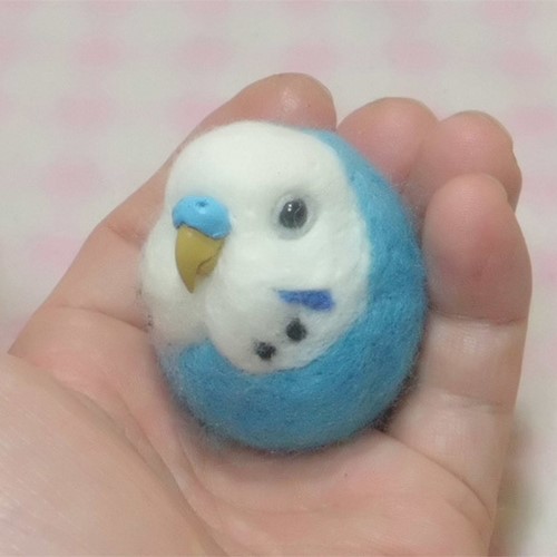 【Creema限定 福袋】セキセイインコ  3点セット  小鳥グッズ内容：羊毛インコ・ブローチ・ストラップ★受注作成品