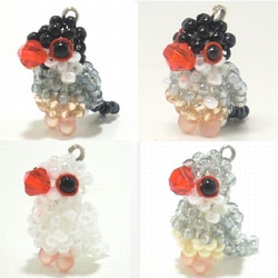 Little beaded bird 3-way strap 　文鸟 （普通文鸟・櫻花文鸟・白文鸟・銀文鸟） 第1張的照片