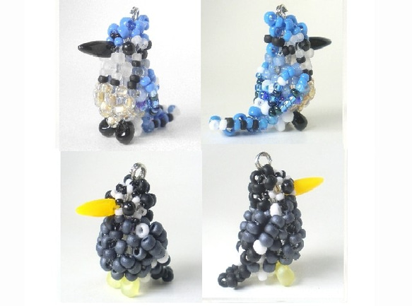 Little beaded bird 3-way strap　冠蓝鸦 ・椋鸟 　一只鸟880日元 第2張的照片