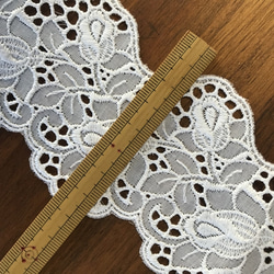 【再販】2m コットンレース 両耳スカラップ 花柄 日本製 lace-No,016 4枚目の画像