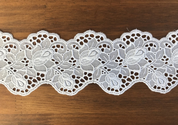 アンティーク マディラ刺繍レース 桜草 オーガンジー ダブルスカラップドイリー アンティーク マディラ刺繍レース 桜草 オーガンジー ダブルスカラップ