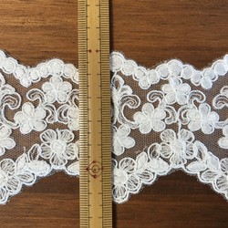 2m チュールレース 両耳スカラップ 小花柄 日本製 lace-No,025 6枚目の画像