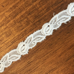 5m コットンレース 巻きバラ柄 A 日本製 lace-No,028 2枚目の画像