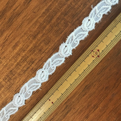 5m コットンレース 巻きバラ柄 A 日本製 lace-No,028 3枚目の画像