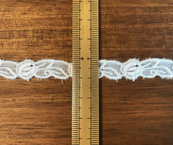 5m コットンレース 巻きバラ柄 A 日本製 lace-No,028 7枚目の画像