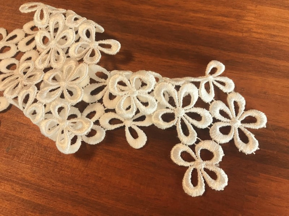 1m レーヨンケミカルレース 花柄 日本製 lace-No,036 2枚目の画像