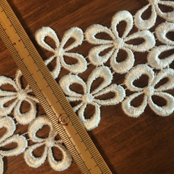 1m レーヨンケミカルレース 花柄 日本製 lace-No,036 3枚目の画像