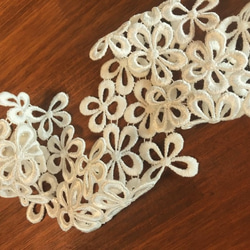 1m レーヨンケミカルレース 花柄 日本製 lace-No,036 7枚目の画像