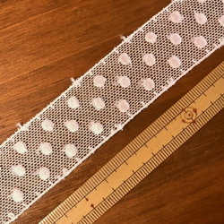 3m コットンチュールレース 水玉柄 日本製 lace-No,038 2枚目の画像