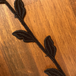 【再販】2m コットンケミカルレース つる草柄 日本製 lace-No,054 / ブラック 1枚目の画像
