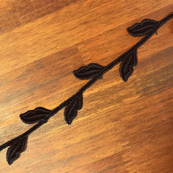 【再販】2m コットンケミカルレース つる草柄 日本製 lace-No,054 / ブラック 4枚目の画像