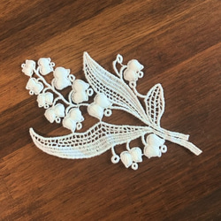 再販 ◆ラスト◆ 1枚入 ◆ モチーフレース ◆ すずらん柄 A ◆ 日本製 ◆ M-lace-No,034 3枚目の画像