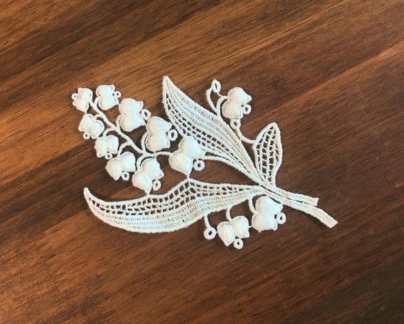 再販 ◆ラスト◆ 1枚入 ◆ モチーフレース ◆ すずらん柄 A ◆ 日本製 ◆ M-lace-No,034 3枚目の画像