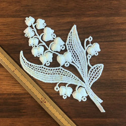 再販 ◆ラスト◆ 1枚入 ◆ モチーフレース ◆ すずらん柄 A ◆ 日本製 ◆ M-lace-No,034 2枚目の画像