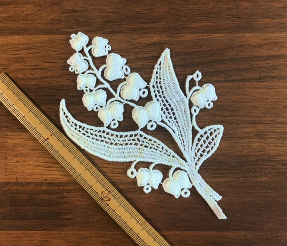 再販 ◆ラスト◆ 1枚入 ◆ モチーフレース ◆ すずらん柄 A ◆ 日本製 ◆ M-lace-No,034 2枚目の画像