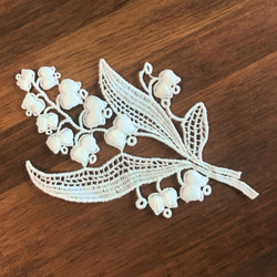 再販 ◆ラスト◆ 1枚入 ◆ モチーフレース ◆ すずらん柄 A ◆ 日本製 ◆ M-lace-No,034 1枚目の画像