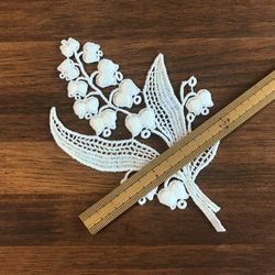 再販 ◆ラスト◆ 1枚入 ◆ モチーフレース ◆ すずらん柄 A ◆ 日本製 ◆ M-lace-No,034 4枚目の画像