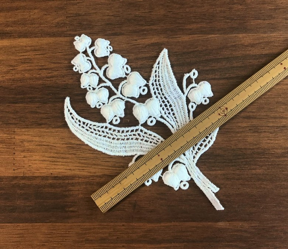 再販 ◆ラスト◆ 1枚入 ◆ モチーフレース ◆ すずらん柄 A ◆ 日本製 ◆ M-lace-No,034 4枚目の画像