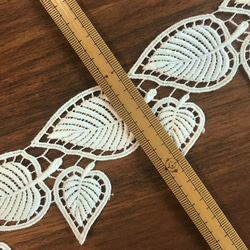 2m コットンケミカルレース モチーフ リーフ柄 日本製 lace-No,062 7枚目の画像