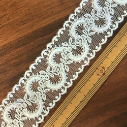 3m チュールレース 両耳スカラップ 花柄 日本製 lace-No,069 5枚目の画像