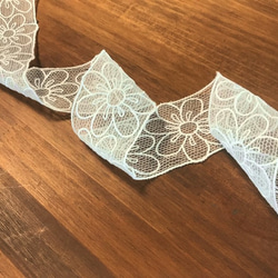 2m オーガンジーチュールレース 花柄 日本製 lace-No,071 2枚目の画像