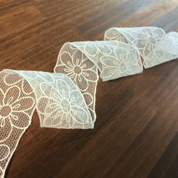 2m オーガンジーチュールレース 花柄 日本製 lace-No,071 8枚目の画像