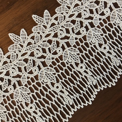 【 再販 】1m レーヨンケミカルレース ボタニカル柄 日本製 lace-No,017-1 2枚目の画像