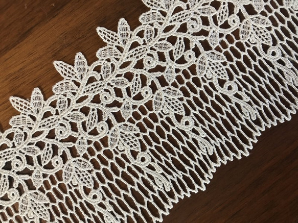 【 再販 】1m レーヨンケミカルレース ボタニカル柄 日本製 lace-No,017-1 2枚目の画像