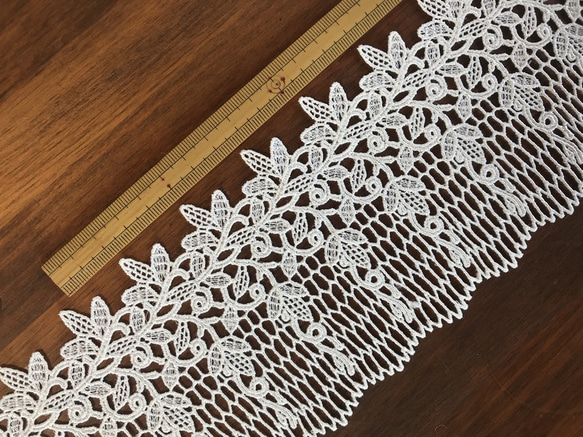 【 再販 】1m レーヨンケミカルレース ボタニカル柄 日本製 lace-No,017-1 3枚目の画像