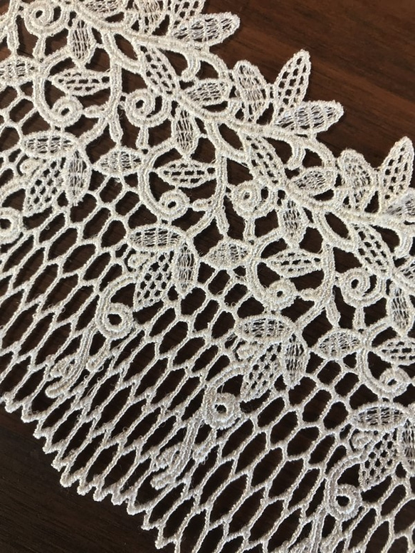 【 再販 】1m レーヨンケミカルレース ボタニカル柄 日本製 lace-No,017-1 5枚目の画像