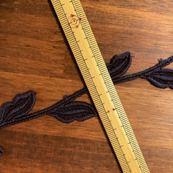 5m コットンケミカルレース つる草柄 日本製 lace-No,052-5 / ネイビー　 5枚目の画像