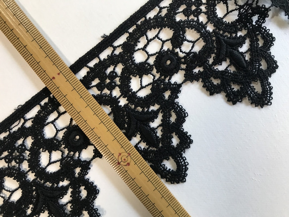 2m コットンケミカルレース 片耳スカラップ オーナメント柄 日本製 lace-No,088 4枚目の画像