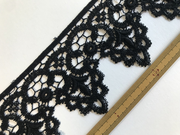 2m コットンケミカルレース 片耳スカラップ オーナメント柄 日本製 lace-No,088 8枚目の画像